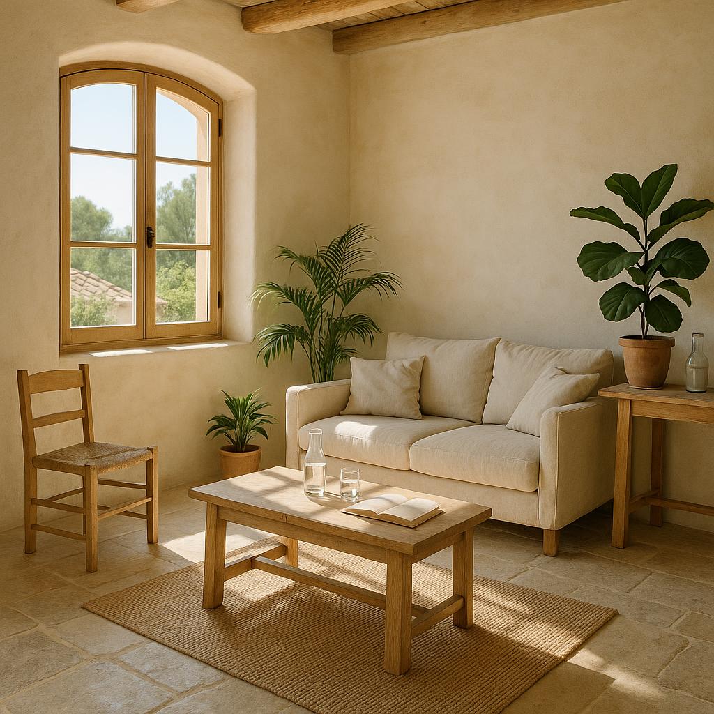 Healthy interior with natural materials