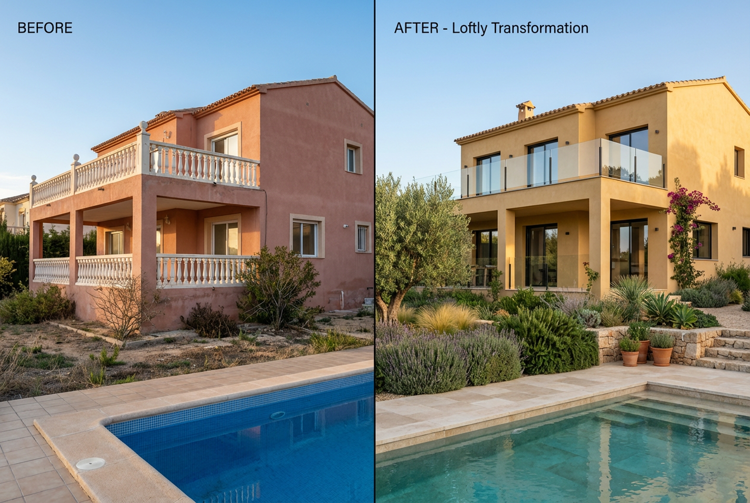 Before and After Villa Transformation